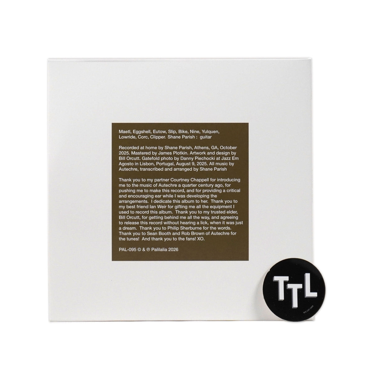 Shane Parish: Autechre Guitar Vinyl 2LP