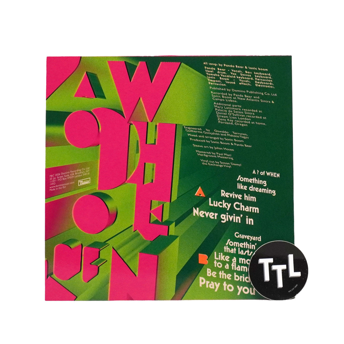 Panda Bear & Sonic Boom: A ? of WHEN (Indie Exclusive Colored Vinyl)